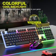Wired Mechanical Gaming Keyboard and Mouse Set RGB LED Backlit for PC Computer picture