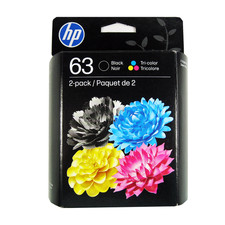 2PK Genuine HP 63 Combo Black & Color ENVY 4520 4524 3634 2130 Exp: 2022 - 2024 picture
