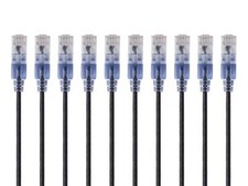 Monoprice SlimRun Cat6A Ethernet Cable 10 Pack 1 Feet 30AWG Snagless Design picture