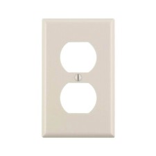 Leviton M56-78003-TMP, Receptacle Wallplate, 1-Gang, Almond Plastic, 1 pc picture