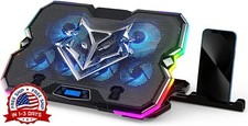 Almohadilla de enfriamiento para computadora portátil con luces RGB Negra NUEVO picture