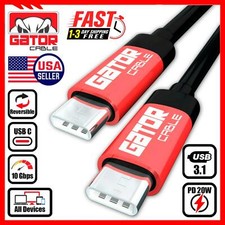 USB-C to USB-C 3.1 Charger Data Cable Type-C Male Fast Charge PD 60W 5A 10Gbps picture