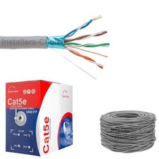 Cat5e 1000ft Cable FTP Cat5 Shielded Solid Bulk Ethernet Lan Network Wire Gray picture