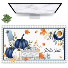 Britimes Large Mouse Pad, Mouse Pad, 31.5 x 15.7 Inch, Navy Blue Pumpkin | Fa... picture