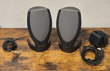 Vintage Harman Kardon HK206 Multimedia PC Computer Speakers Set Grey W/ Box picture