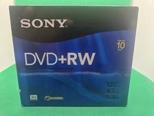 Sony DVD+RW 10 Pack 4.7GB 1-4X Rewritable Blank Media 120 Min Sealed picture