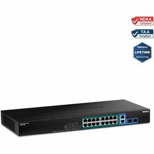 TRENDnet 18-Port Gigabit High Power Poe+ Switch; 16 X Gigabit Poe+ Ports; 2 X picture