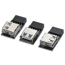 MZHOU USB 2.0 9Pin/10Pin Front USB2.0 Adapter*3, Black-USB 9pin to Type A  picture