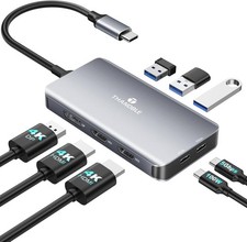 USB C Docking Station Dual Monitor, Laptop Docking Station 3 Monitor, T53-19 picture