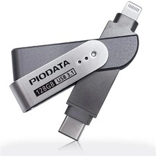 IXF-128-SG-CL 1 PioData iXflash 128GB MFi Flash Drive for iPhone/iPad Dual US... picture