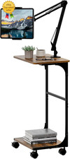Floor Kindle Tablet Ipad Stand with C-Shaped Side Table, Angle Height Adjustable picture