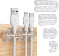 Clips Sujetacables Transparentes Adhesivos Organizador de Cables 5pcs 15 Ranuras picture