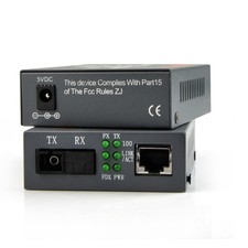 1 Pair 25KM Fiber Media Converter Adapter 10/100M SM Single Fiber SC Port picture