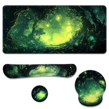 Magic Forest Desk Mat Set Green Fantasy Landscape XX-Large, picture