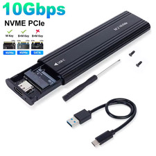 M.2 NVMe SATA SSD Enclosure USB Type-C Adapter Case 10Gbps for 2230-2280 picture
