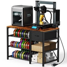 GUULIBERA 3D Printer Stand Brown 4-Tier Filament Drawer picture