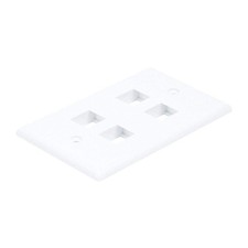 MONOPRICE 6731 WallPlate,Blank,4 Hole, White 14J396 picture