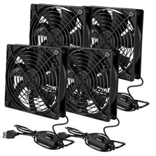 4 Pack 120mm USB Cooling Fans with 3-Speed Control, 5V USB Powered Case Fans, picture