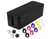 Caja organizadora cables grande, oculta regletas y cables TV escritorio hogar of picture