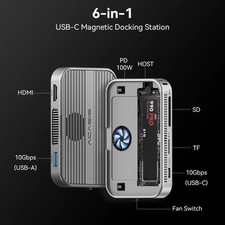 ACASIS 10Gbps M.2 NVME PCIe SSD Enclosure Docking Station with Cool Fan picture