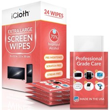 XL Wipe - 9x12 Inch Electronics Cleaning Wipe, 70% Isopropyl Alcohol, Individ... picture