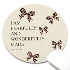 Coquette Leopard Bow Bible Round Mouse Pad Office Gifts for Women Teen Girls,... picture