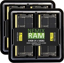 NEMIX RAM 64GB (4X16GB) DDR4 2666MHZ PC4-21300 2Rx8 1.2V CL19 260-PIN ECC picture