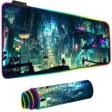 Gaming Mouse Pad with RGB LED World Map Design, USB, 7 Colors picture