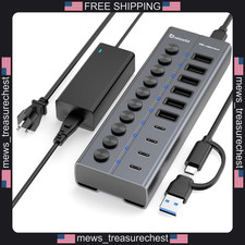USB C Hub 10-in-1 with 6 USB-A 3.2 and 4 USB-C 3.2 Ports for Laptops picture