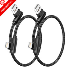 iPhone Charger 1ft MFi Certified Short 90 Degree Lightning 1 foot, Black picture