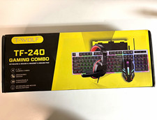 T-WOLF TF-240 Wired Gaming Combo Backlit Keyboard Mouse Headset Pad 2400DPI picture