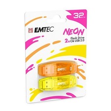 Emtec Dexxon C410 Neon 32GB USB 2.0 Stick Flash Drive 2/Pk Fluorescent Universal picture