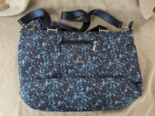BAGGALLINI Avenue Tote HTF Color Blue Petals/Black Tote w/Laptop Sleeve picture