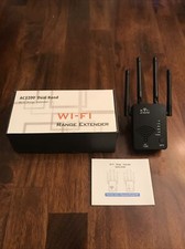 AC 1200m Dual Band Wifi AP Router Repeater Extender black New. Open Box picture