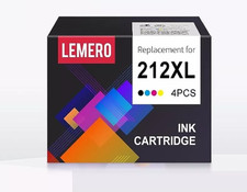 LEMERO INK CARTRIDGE REPLACEMENT FOR 212XL 4PCS - BLACK picture