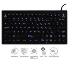 SIIG JK-US0911-S1 Ind Medical Washable 89-Key Backlit Keyboard w Pointing Device picture