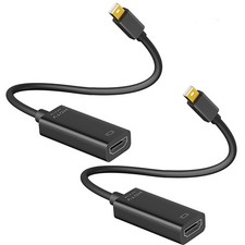 Mini DisplayPort to HDMI Adapter 2 Pack, 4K@30Hz DP Black picture