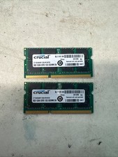 (2)  8GB Crucial PC3-12800 DDR3 1600 2RX8 SODIMM Laptop RAM CT102464BF160B.M16F picture
