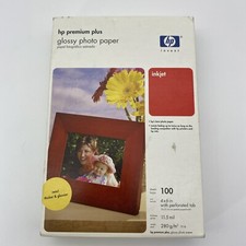 GENUINE HP Q5431A PREMIUM PLUS PHOTO PAPER GLOSSY 4 x 6 100 SHEETS INKJET PERFOR picture