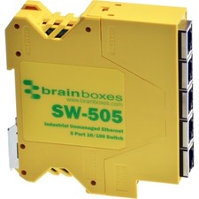 Brainboxes Industrial Compact Ethernet 5 Port Switch DIN Rail Mountable picture