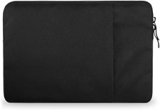 Vertical Laptop Sleeve Case 16.1-inch Polyester with Zipper Pocket, Black picture
