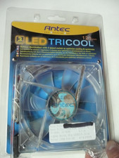 NEW Quiet Antec 3x Blue LED Tricool 120mm 3 or 4 Pin Fan, 3 Speed Switch, Speed picture
