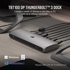 CORSAIR TBT100 DP THUNDERBOLT™ 3 DOCK WITH DISPLAYPORT - 2X -  BLACK/GRAY picture