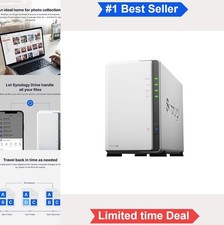 2-Bay Network Attached Storage NAS Enclosure Diskless White Home Cloud Backup picture