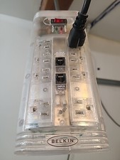 Rare Belkin 8 Outlet Surge Master II 2 Suppressor Clear Transparent F5C695TEL picture