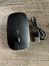 Wireless Mouse Rechargeable Bluetooth LED Silent Slim Black Used picture