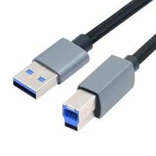 NFHK USB 3.0 Type-A Male to Standard B Cable Silver 5Gbps for Disk... picture