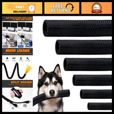 12ft Split Braided Cable Management Sleeve - High-Temperature Wire Loom, Cat Pro picture