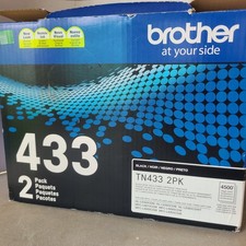GENUINE - BROTHER TN433 2-PACK BLACK TONER - TN433 2PK NEW OPENED BOX picture