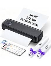 Support A4 A5 Portable Printer Wireless Inkless thermal Printer Bluetoothe Black picture
